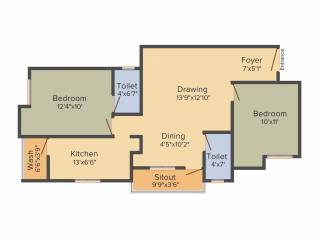 Sumangali Bliss (2BHK+2T (1,016 sq ft) 1016 sq ft)