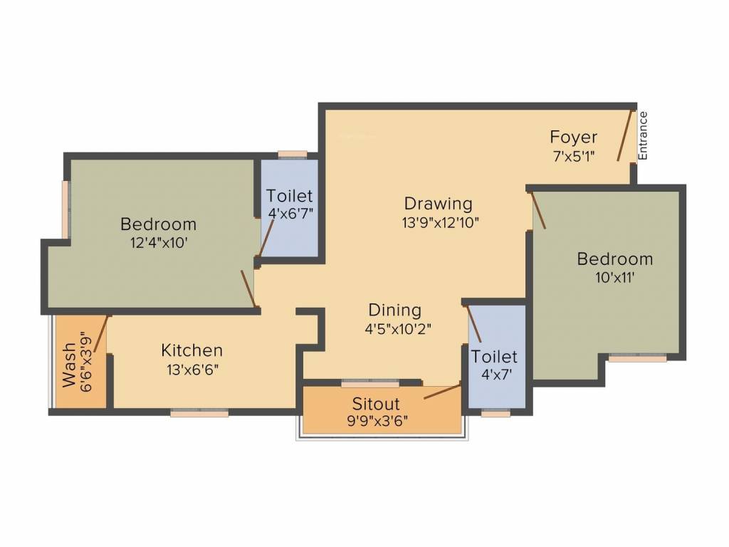 Sumangali Bliss (2BHK+2T (1,016 sq ft) 1016 sq ft)