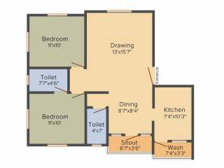 Sumangali Bliss (2BHK+2T (989 sq ft) 989 sq ft)