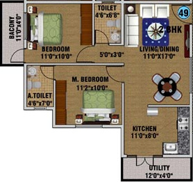 DS DSMAX SAROVAR (2BHK+2T (1,174 sq ft) 1174 sq ft)