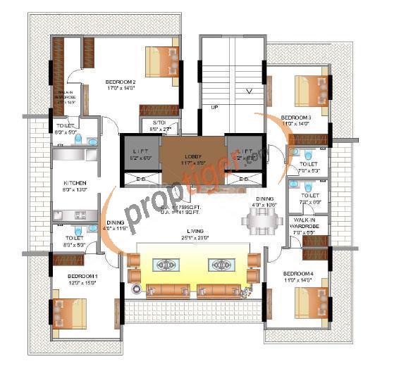 Kesar Orion (4BHK+4T (3,255 sq ft) 3255 sq ft)