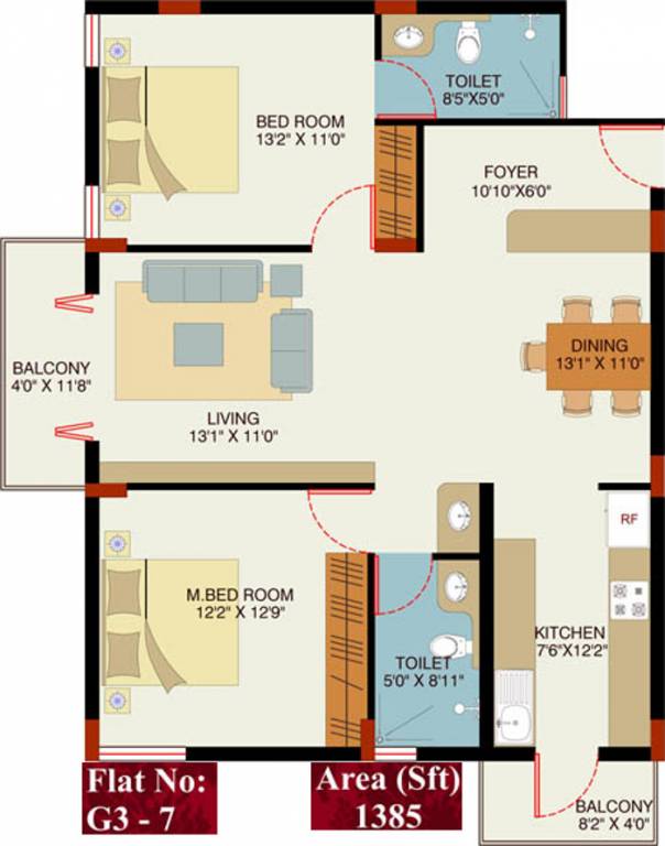VKC Chourasia Manor Phase 2 (2BHK+2T (1,385 sq ft) 1385 sq ft) VKC Chourasia Manor Phase 2 (2BHK+2T (1,385 sq ft) 1385 sq ft)