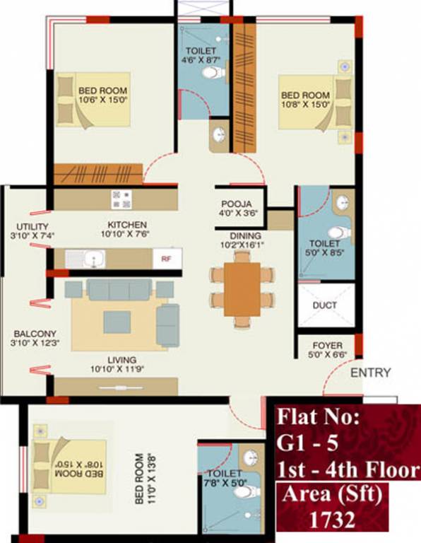 VKC Chourasia Manor Phase 2 (3BHK+3T (1,732 sq ft) Pooja Room 1732 sq ft) VKC Chourasia Manor Phase 2 (3BHK+3T (1,732 sq ft) Pooja Room 1732 sq ft)