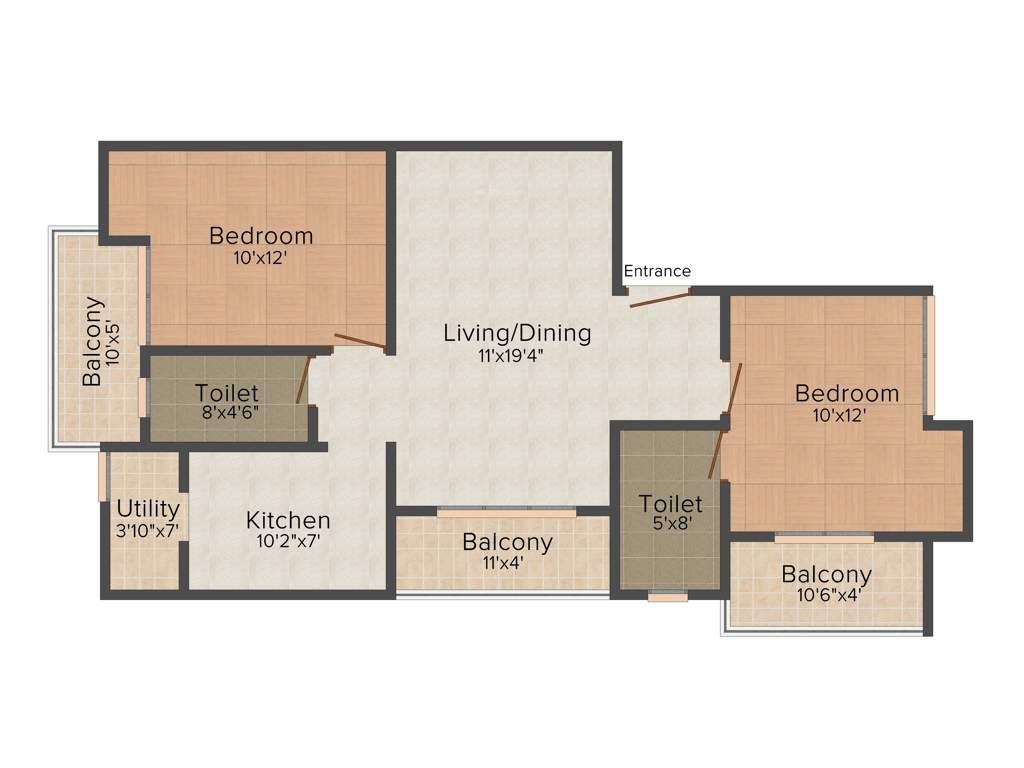 Rishi Oak Dale (2BHK+2T (1,100 sq ft) 1100 sq ft)