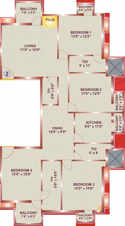 Estate Buildcon Esquire (4BHK+4T (2,328 sq ft) + Pooja Room 2328 sq ft) Estate Buildcon Esquire (4BHK+4T (2,328 sq ft) + Pooja Room 2328 sq ft)