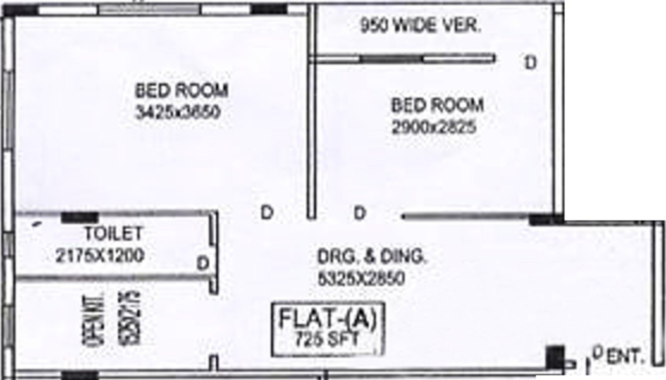 Vinayak Abode (2BHK+1T (725 sq ft) 725 sq ft)