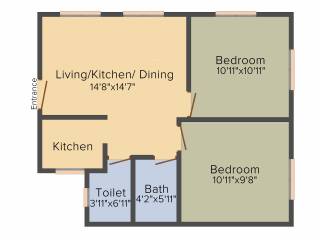 Srijan Swapno Puron (2BHK+2T (517 sq ft) 517 sq ft) Srijan Swapno Puron (2BHK+2T (517 sq ft) 517 sq ft)