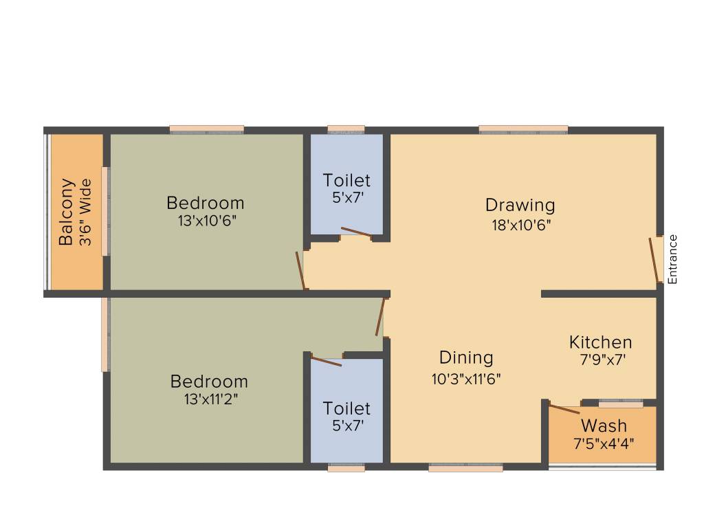 Srivathsa Mayfair Cozy (2BHK+2T (1,133 sq ft) 1133 sq ft)