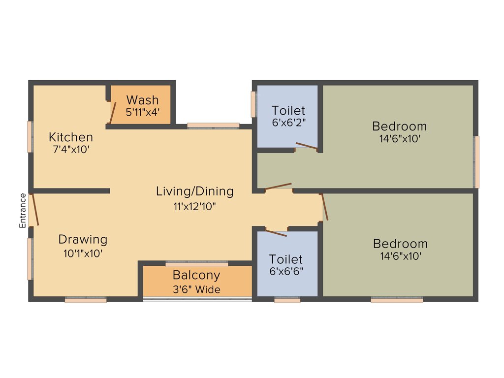 Srivathsa Mayfair Cozy (2BHK+2T (1,155 sq ft) 1155 sq ft)