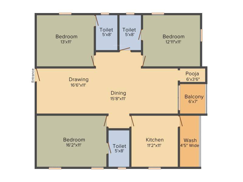 Ludhani Krishna Pride (3BHK+3T (1,706 sq ft) + Pooja Room 1706 sq ft)