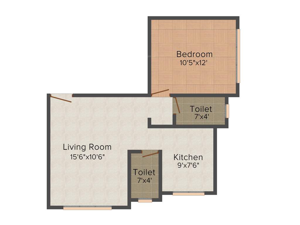 Sambhav Groups Tiara 1BHK+2T (770 sq ft)