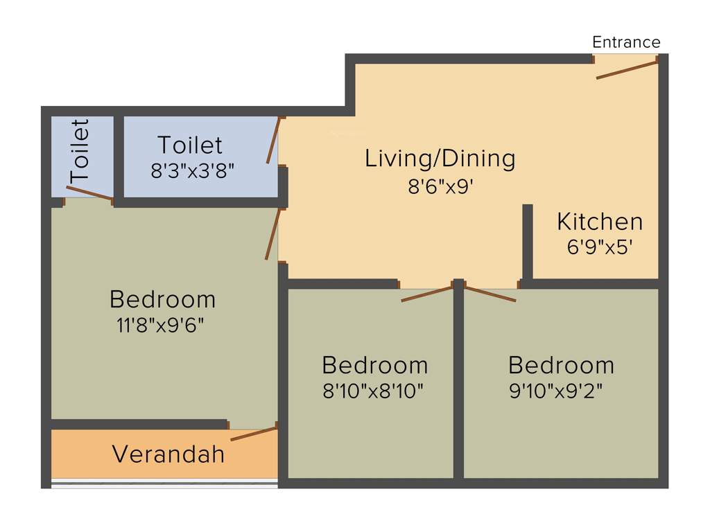 MLN Ardha Nageshwar Complex (3BHK+1T (825 sq ft) 825 sq ft)