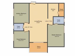 Sri Aero City (3BHK+2T (1,415 sq ft) 1415 sq ft) Sri Aero City (3BHK+2T (1,415 sq ft) 1415 sq ft)