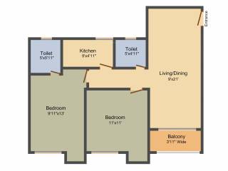 Joy Water Front (2BHK+2T (990 sq ft) 990 sq ft) Joy Water Front (2BHK+2T (990 sq ft) 990 sq ft)