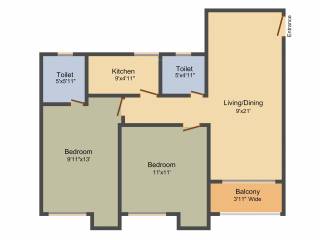 Joy Water Front (2BHK+2T (984 sq ft) 984 sq ft) Joy Water Front (2BHK+2T (984 sq ft) 984 sq ft)