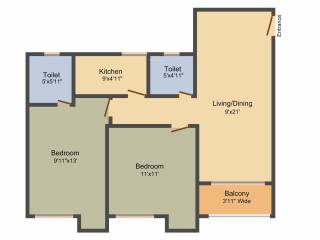 Joy Water Front (2BHK+2T (867 sq ft) 867 sq ft) Joy Water Front (2BHK+2T (867 sq ft) 867 sq ft)