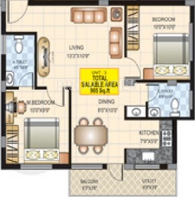 SB Crystal (2BHK+2T (965 sq ft) 965 sq ft) SB Crystal (2BHK+2T (965 sq ft) 965 sq ft)