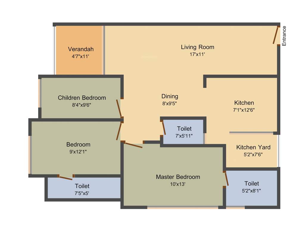 Vinayak Sivanta Hills (2BHK+3T (1,613 sq ft) + Study Room 1613 sq ft)