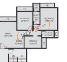 Bathija Tulsa Namdev Residency (2BHK+2T (1,040 sq ft) 1040 sq ft)