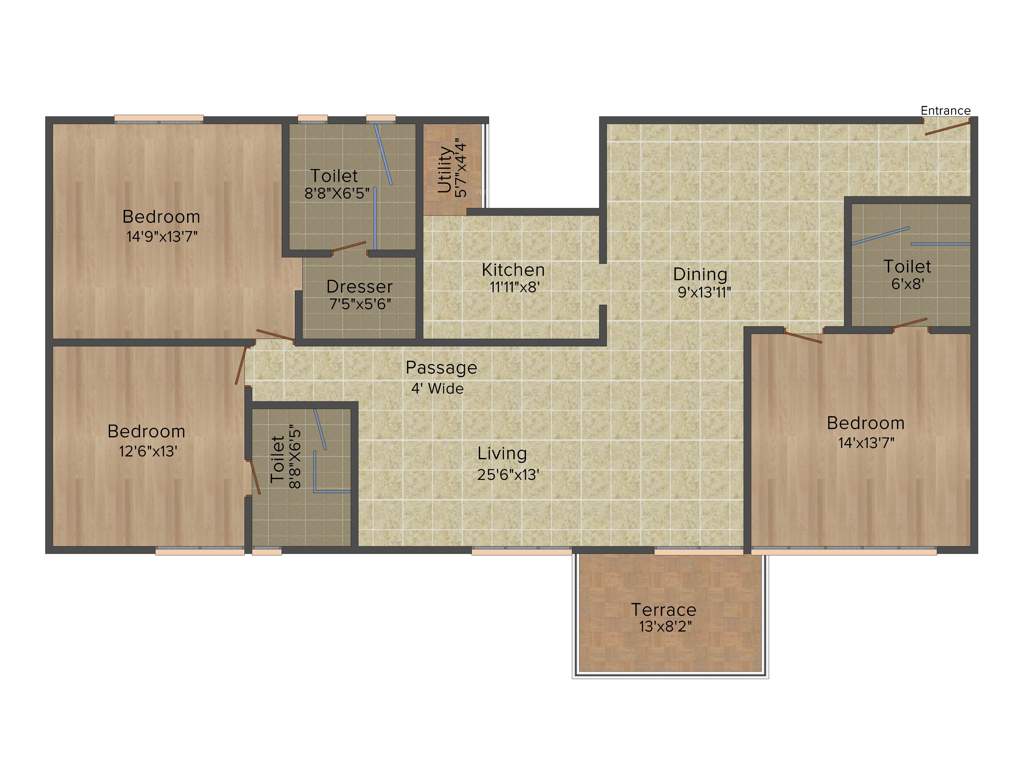 Ideal Ideal Exotica (3BHK+3T (2,540 sq ft) 2540 sq ft)