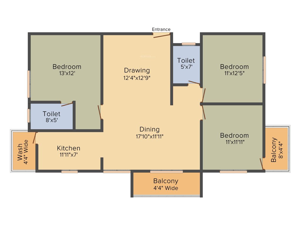 Srivathsa Mayfair Cozy (3BHK+2T (1,540 sq ft) 1540 sq ft)