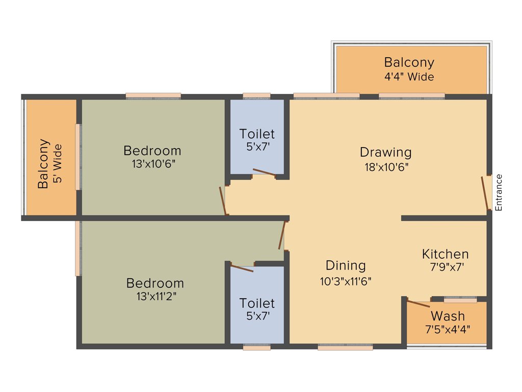 Srivathsa Mayfair Cozy (2BHK+2T (1,235 sq ft) 1235 sq ft)