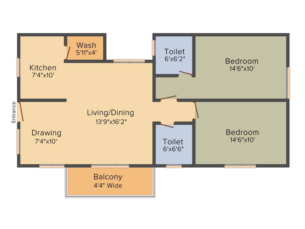 Srivathsa Mayfair Cozy (2BHK+2T (1,231 sq ft) 1231 sq ft)