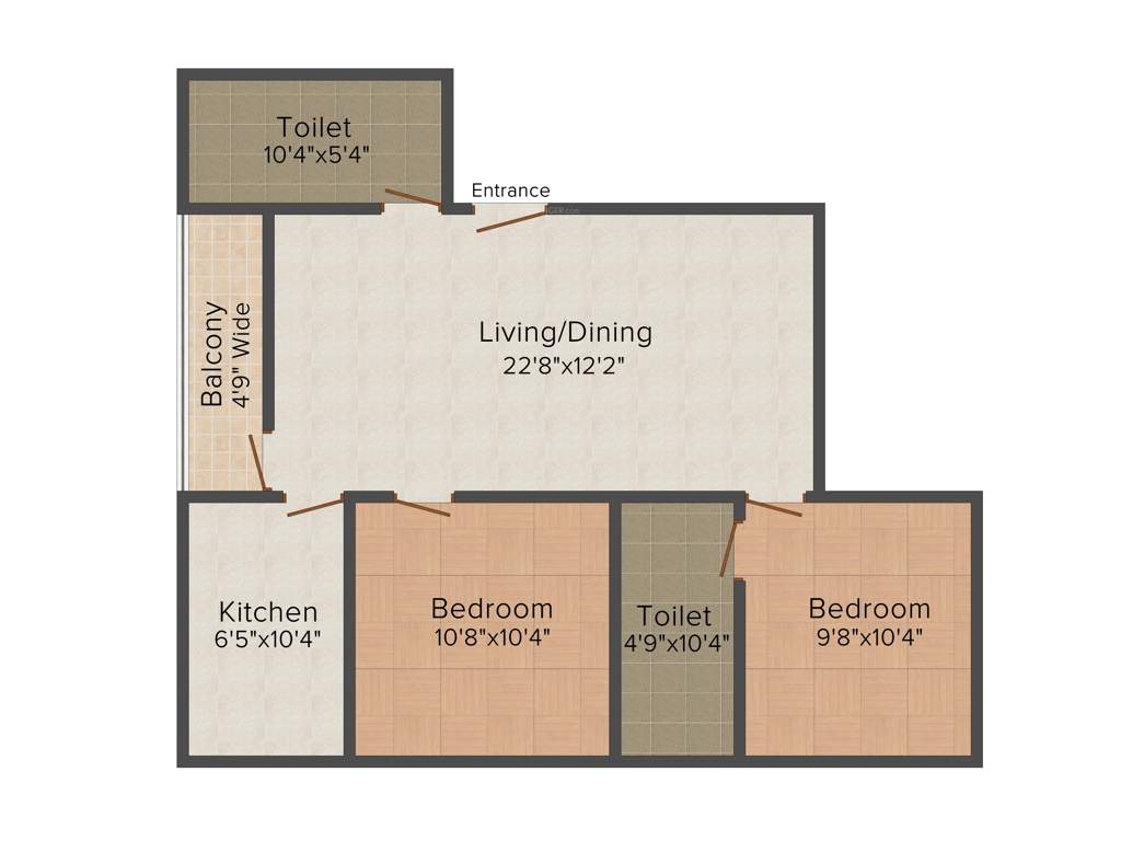 Asian Indigo Residency (2BHK+2T (1,034 sq ft) 1034 sq ft)