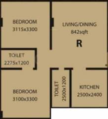 Asian Indigo Residency (2BHK+2T (842 sq ft) 842 sq ft) Asian Indigo Residency (2BHK+2T (842 sq ft) 842 sq ft)