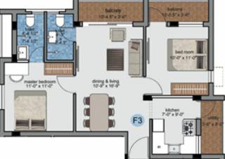 Abhinitha Vikas Opal (2BHK+2T (864 sq ft) 864 sq ft) Abhinitha Vikas Opal (2BHK+2T (864 sq ft) 864 sq ft)