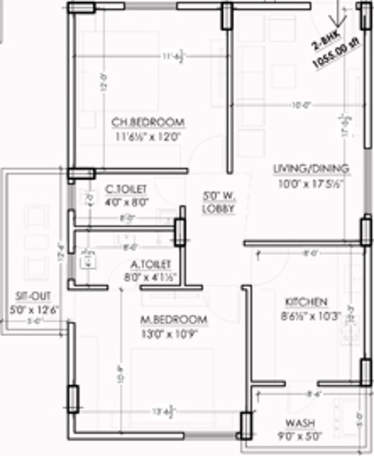 Sri Aero City (2BHK+2T (1,055 sq ft) 1055 sq ft) Sri Aero City (2BHK+2T (1,055 sq ft) 1055 sq ft)
