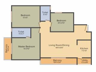 Tirumala Bala Pinnacle (3BHK+3T (1,550 sq ft) 1550 sq ft)