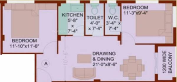 Vsun Group Advaita Enclave (2BHK+2T (901 sq ft) 901 sq ft)
