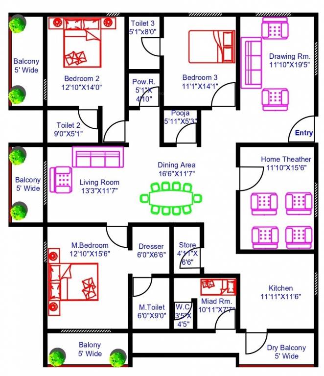 palm springs Floor Plan Floor Plan