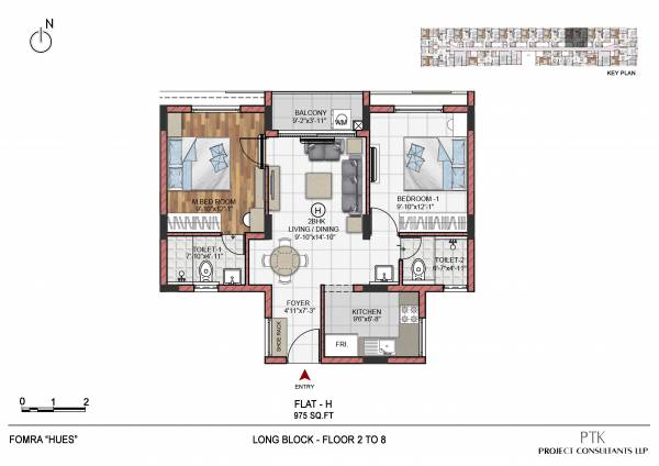 Fomra Hues (2BHK+2T (975 sq ft) 975 sq ft)