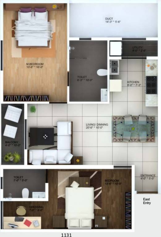 Vivansaa Aurigaa (2BHK+2T (1,132 sq ft) 1132 sq ft)