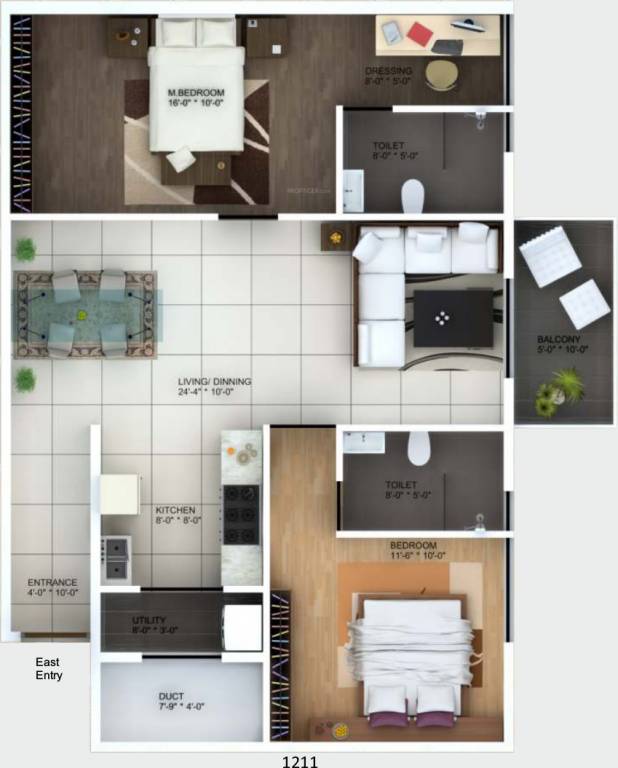Vivansaa Aurigaa (2BHK+2T (1,211 sq ft) 1211 sq ft)