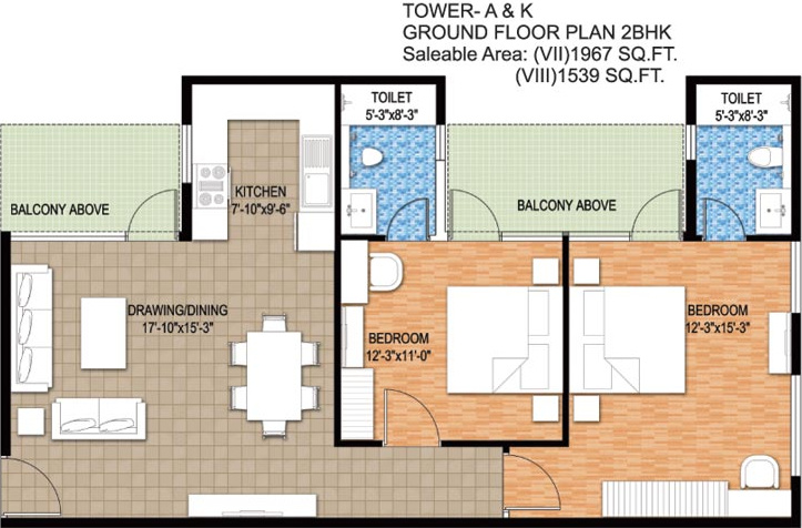 Raheja Maheshwara (2BHK+2T (1,967 sq ft) 1967 sq ft)