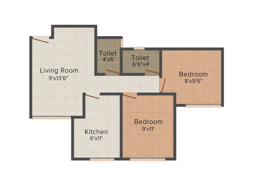 Abrol Krishna Green Land Park (2BHK+2T (810 sq ft) 810 sq ft)