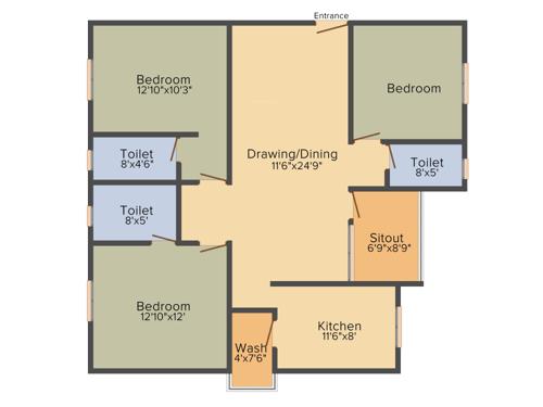 RADS Infrastructures Bharadwaj Enclave 3BHK+3T (1,462 sq ft) RADS Infrastructures Bharadwaj Enclave 3BHK+3T (1,462 sq ft)