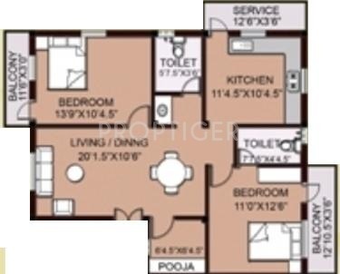 Global Ramchandra Enclave (2BHK+2T (800 sq ft) 800 sq ft)