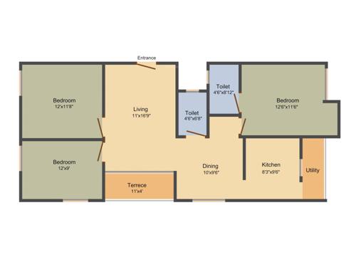 Acacia Lakshmibhavanam (3BHK+2T (1,306 sq ft) 1306 sq ft) Acacia Lakshmibhavanam (3BHK+2T (1,306 sq ft) 1306 sq ft)