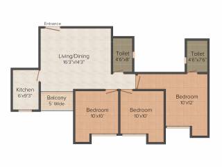 Mounthill The Pyramid (3BHK+2T (1,254 sq ft) 1254 sq ft)