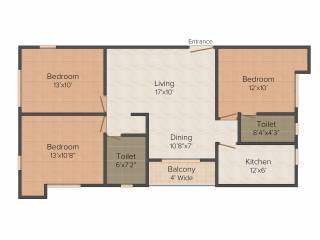 Mounthill The Pyramid (3BHK+2T (1,403 sq ft) 1403 sq ft)