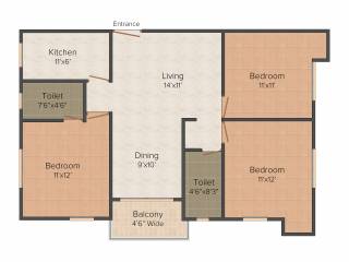 Mounthill The Pyramid (3BHK+2T (1,367 sq ft) 1367 sq ft)