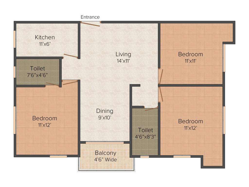 Mounthill The Pyramid (3BHK+2T (1,367 sq ft) 1367 sq ft)