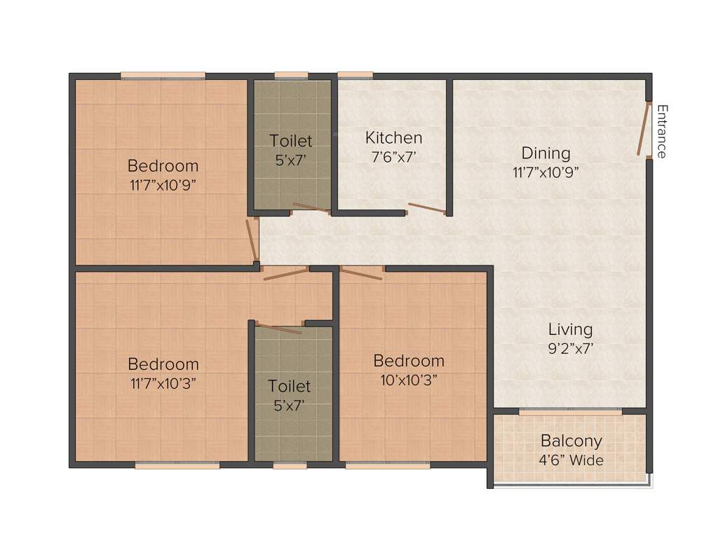 Mounthill The Pyramid (3BHK+2T (1,234 sq ft) 1234 sq ft)