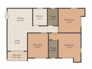 Mounthill The Pyramid (3BHK+2T (1,409 sq ft) 1409 sq ft)