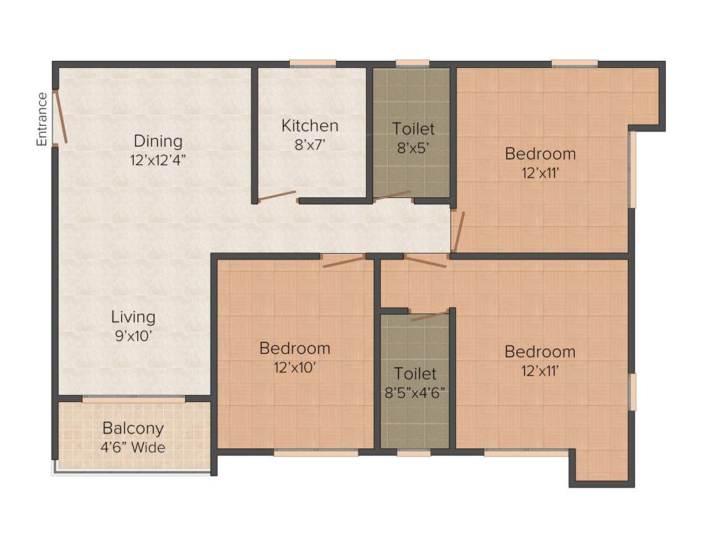 Mounthill The Pyramid (3BHK+2T (1,409 sq ft) 1409 sq ft)