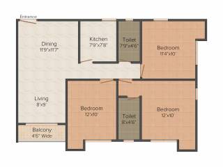 Mounthill The Pyramid (3BHK+2T (1,300 sq ft) 1300 sq ft)